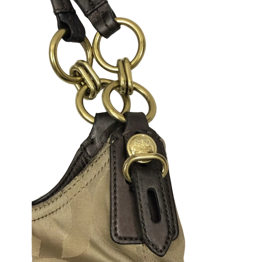 Coach Maggie Optic XL Beige Shoulder Bag - Picture 10 of 14